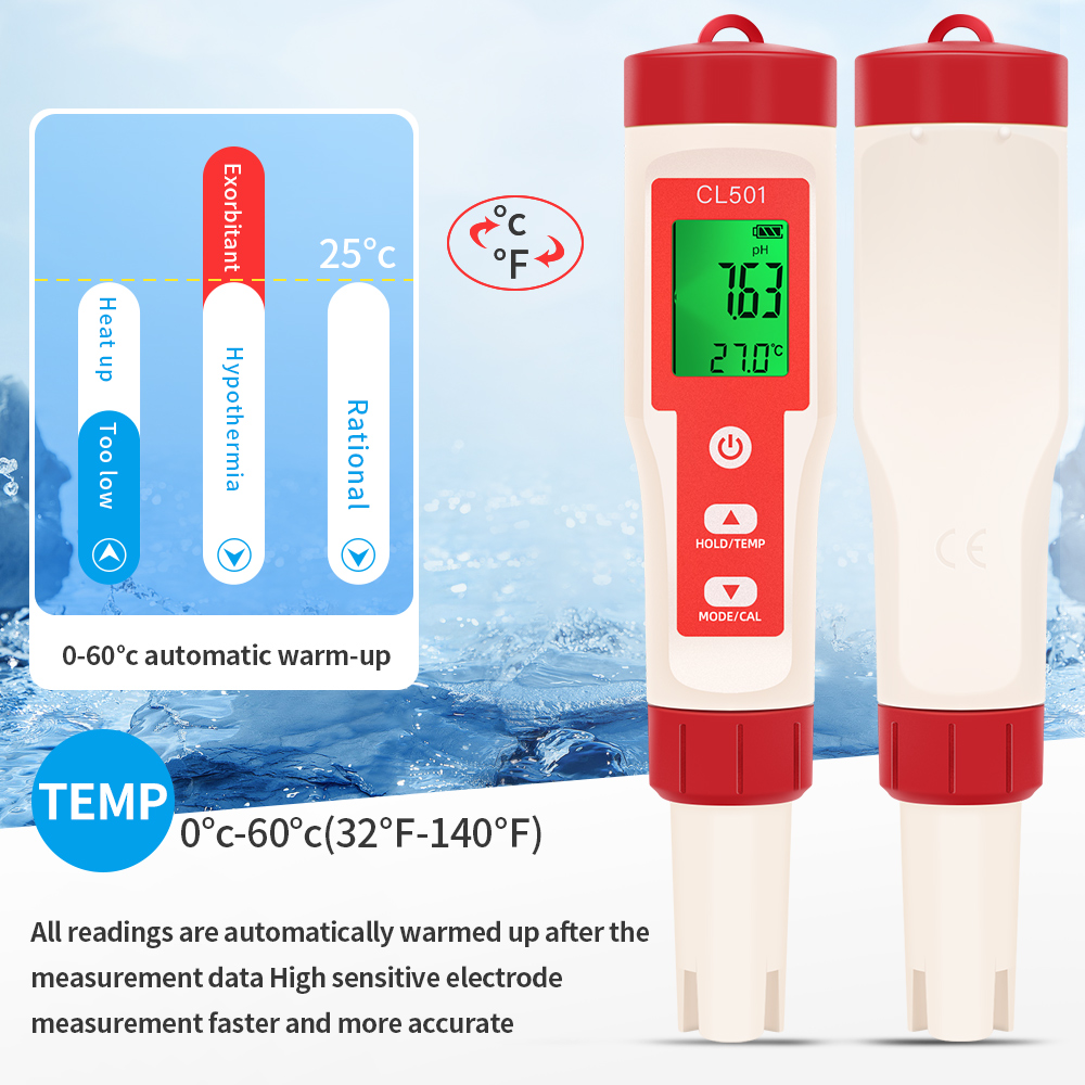 Medidor de temperatura PH/CL2/ - Ph Meter Digital Water Tester reseña y precio
