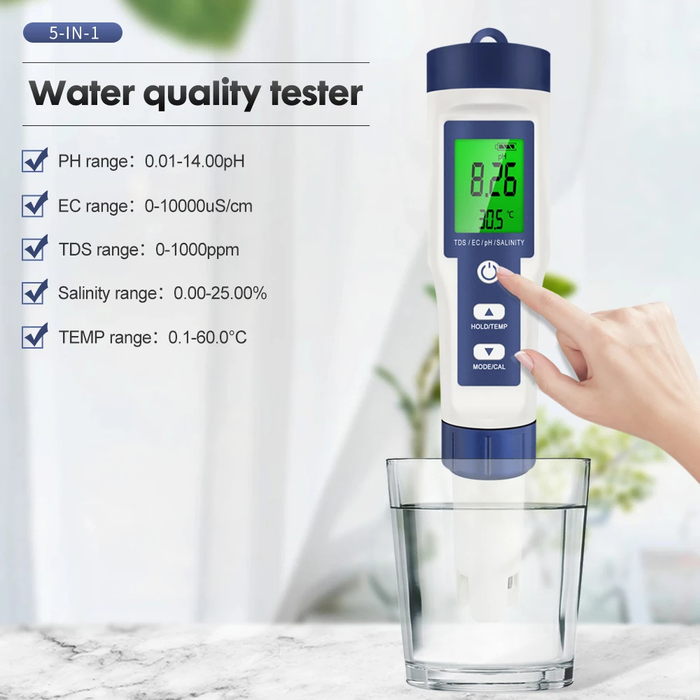 Medidor Digital de PH TDS EC 5 - Ph Meter Digital Water Tester reseña y precio
